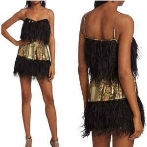 NWT LoveShackFancy Set - Risha Feather Trim Skirt & Dusty Feather Crop Top - M